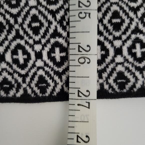 Lucky Brand Black and White Patterned Waterfall Open Front Cardigan Size Medium - Picture 10 of 10
